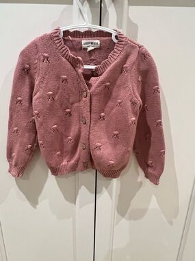 Rabbit + Bear 3t Pink Knit Cardigan